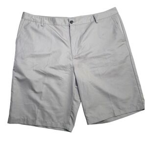 Adidas Mens Golf Shorts ClimaLite Khaki/Tan Flat Front Athletic Size 40